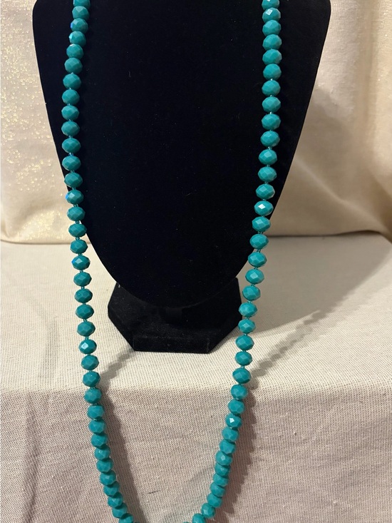 Jewelry - Turquoise-Colored Beaded Long Necklace - Women Jewelry